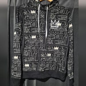 Basquiat Black Graphic Hoodie Sweater